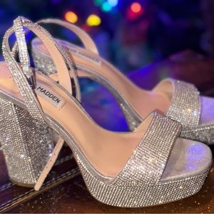 Steve Madden Lessa Rhinestone Platform Heels